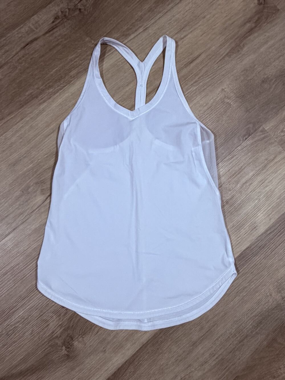 Lululemon Power Y Tank Top Womens Size 4 White Racerback Built-In Shelf Bra